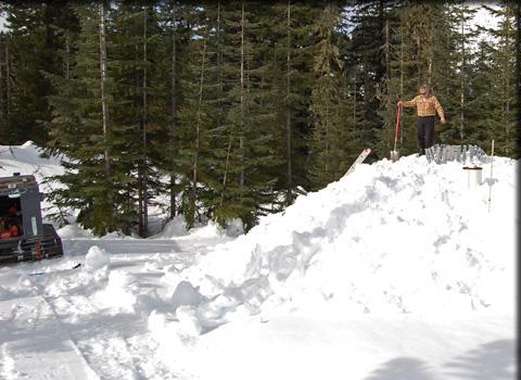 Snow overwhelms a high elevation rain gauge